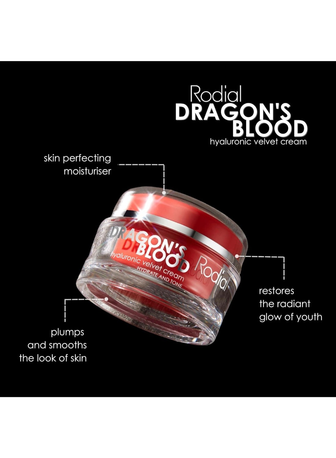 Rodial Dragons Blood Velvet Cream 50ml – Rich Comfort for Extra-Dry Skin, Dragon's Blood & Hyaluronic Acid, Non-Greasy Barrier for Eczema-Prone Skin Relief 50ml - image 5