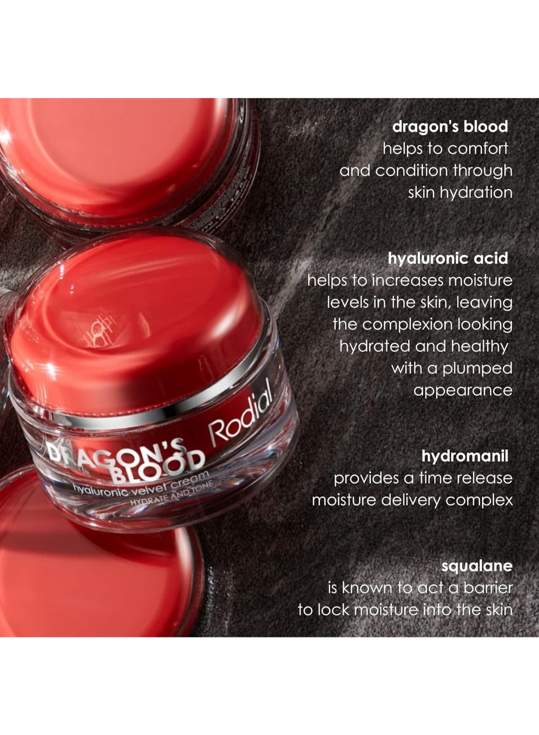 Rodial Dragons Blood Velvet Cream 50ml – Rich Comfort for Extra-Dry Skin, Dragon's Blood & Hyaluronic Acid, Non-Greasy Barrier for Eczema-Prone Skin Relief 50ml - image 6
