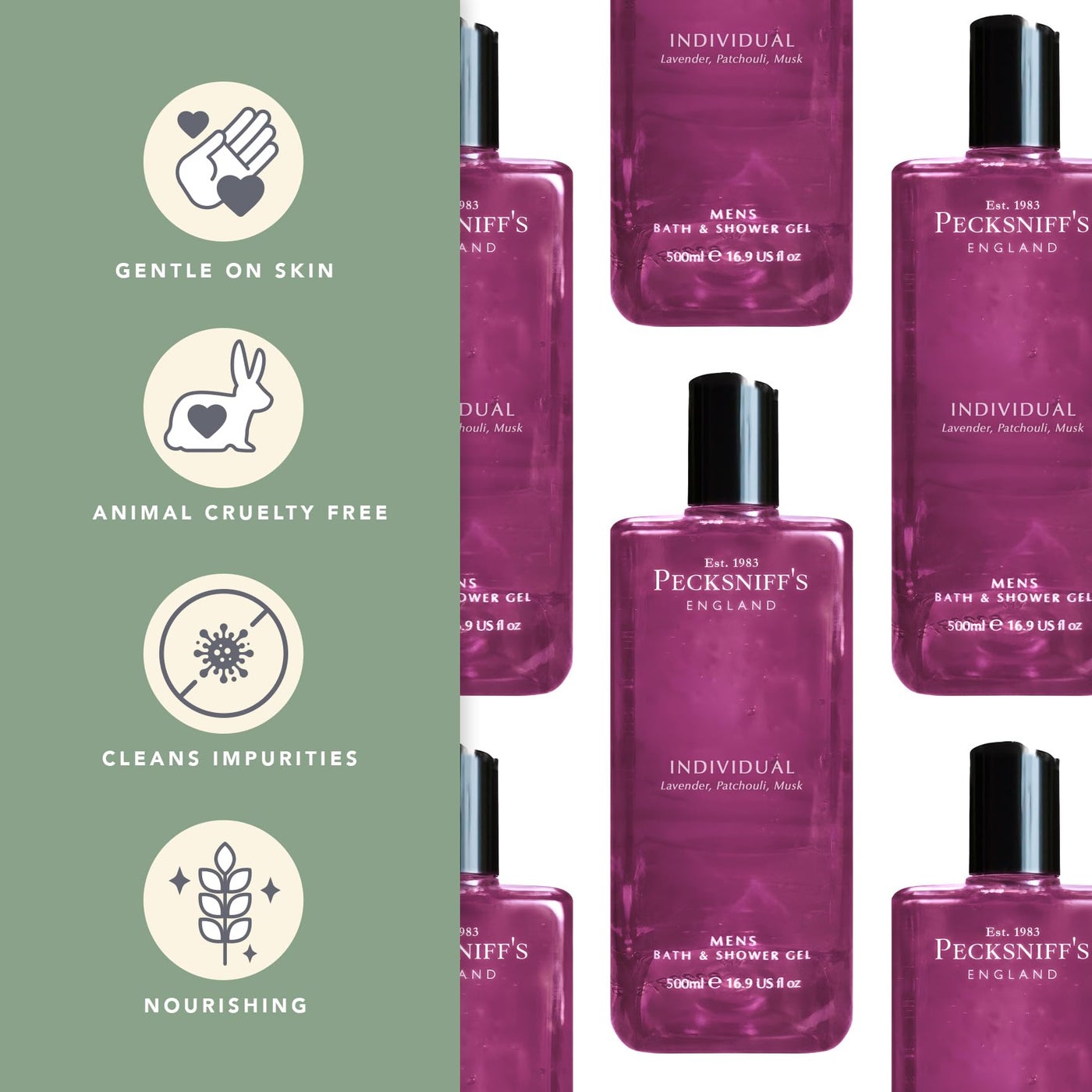 Pecksniff's Men's Luxurious Moisturizing Bath & Shower Gel (Individual)