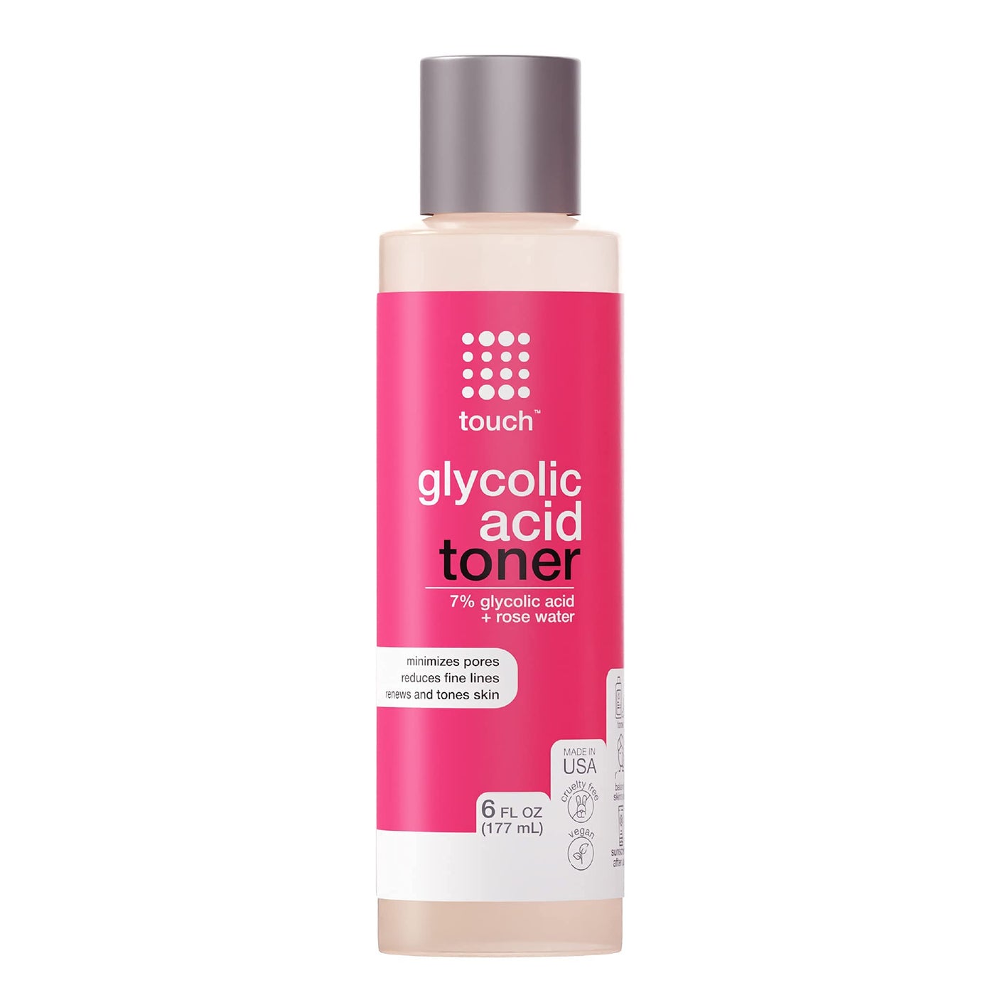 7% Glycolic Acid Toner with Rose Water, Witch Hazel, and Aloe Vera Gel â€“ Alcohol & Oil Free Exfoliating AHA Face Toner â€“ Improves Wrinkles, Dullness, Pores, Skin Tone & Texture, 6 oz.
