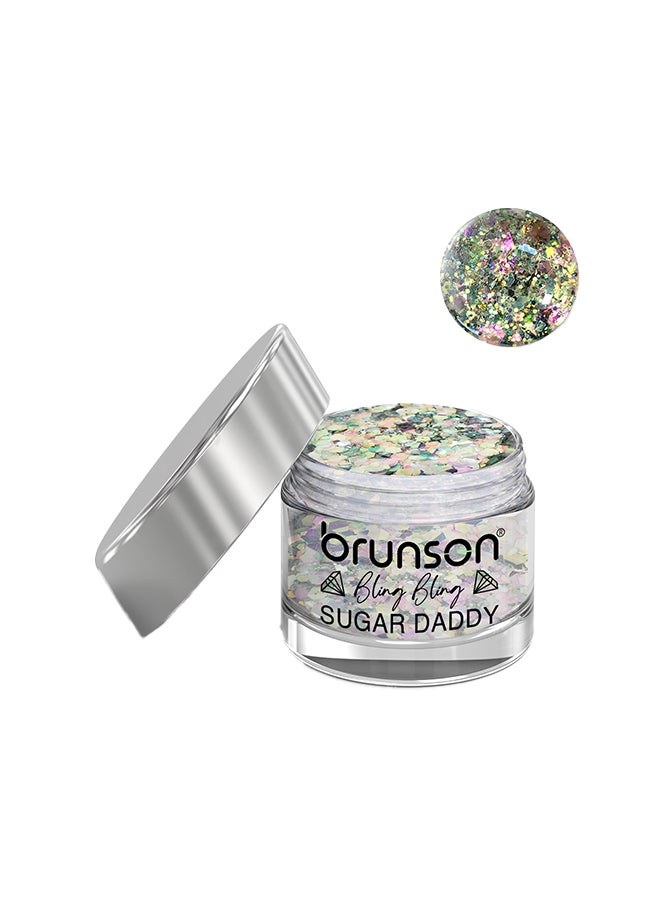 Acrylic Nail Powder DIP And Buff System, Sugar Daddy Glittered 30ml BXC010