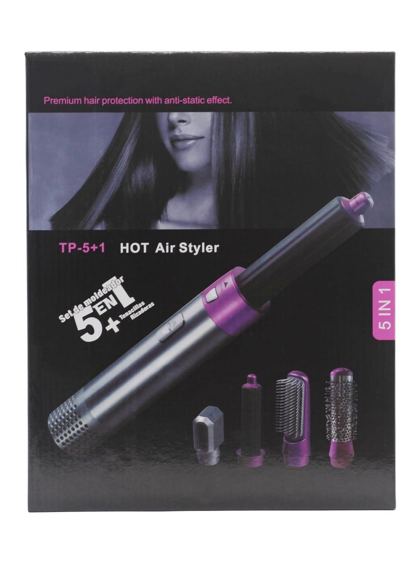 5-in-1 Electric Hair Brush for Curling, Straightening, Drying, and Hair Care – Versatile Hair Styling Tool with Curling Rollers, Straightener, Massage Combing Function, Fast Heat Up, Anti-Frizz Technology, Ideal for All Hair Types and Daily Use