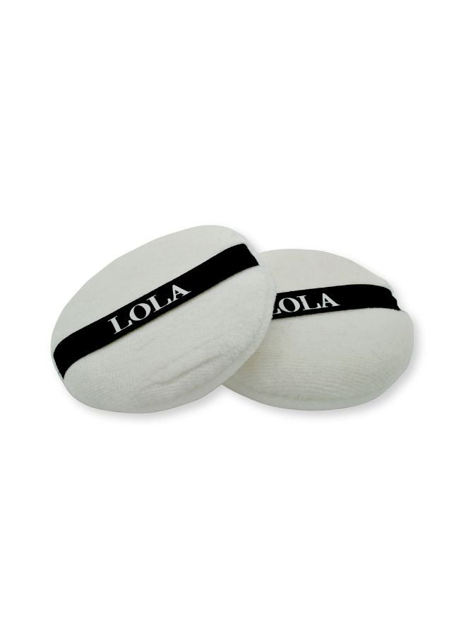 LOLA Makeup Puff 7CM – Ultra-Soft White Powder Puff with Ribbon Strap for Flawless