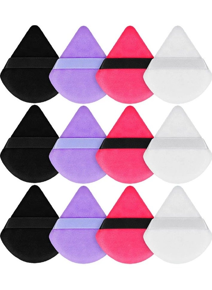 12 PCS Pure Cotton Powder Puff, Made of Cotton Velour for Contouring, Under Eyes and Corners
