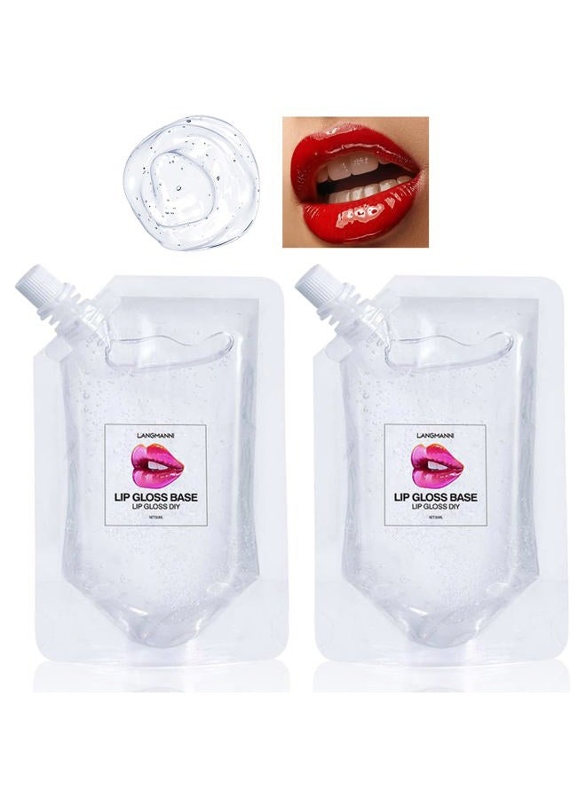 2Pcs Moisturize Lip Gloss Base Oil Material Makeup Primers, Non-Stick Lipstick Primer for DIY Handmade Lip Balms Lip Gloss -100g (2Pack 100ml)