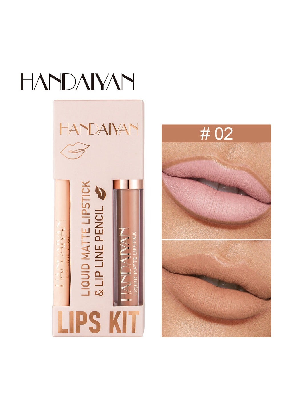 2 in 1 Lip Liner & Lipstick Super Stay Matte Lip Pencil Set,Cosmetics Non-Stick Cup，Nude，Long Lasting Lip Liners Pencil Set For Women & Girls Waterproof,Extreme Finish Makeup, Neutral