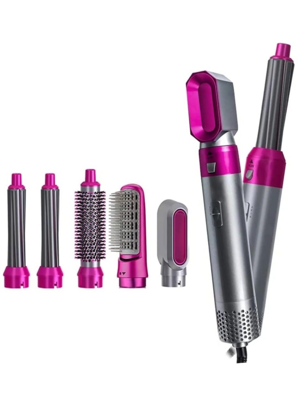 5-in-1 Hair Dryer Brush,Hot Air Brush,Update Negative Ionic Detachable Hair Brush Blow Dryer Set,Styling Round Hot Air Straightener Brush Volumizer,Curling Iron Brush