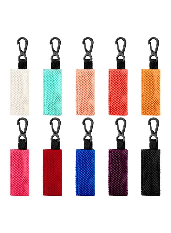 10 Pieces Clip on Sleeve Lipstick Pouch, Lipstick Holder Keychain with Plastic Ring for Women Travel Accessories, Assorted Colors