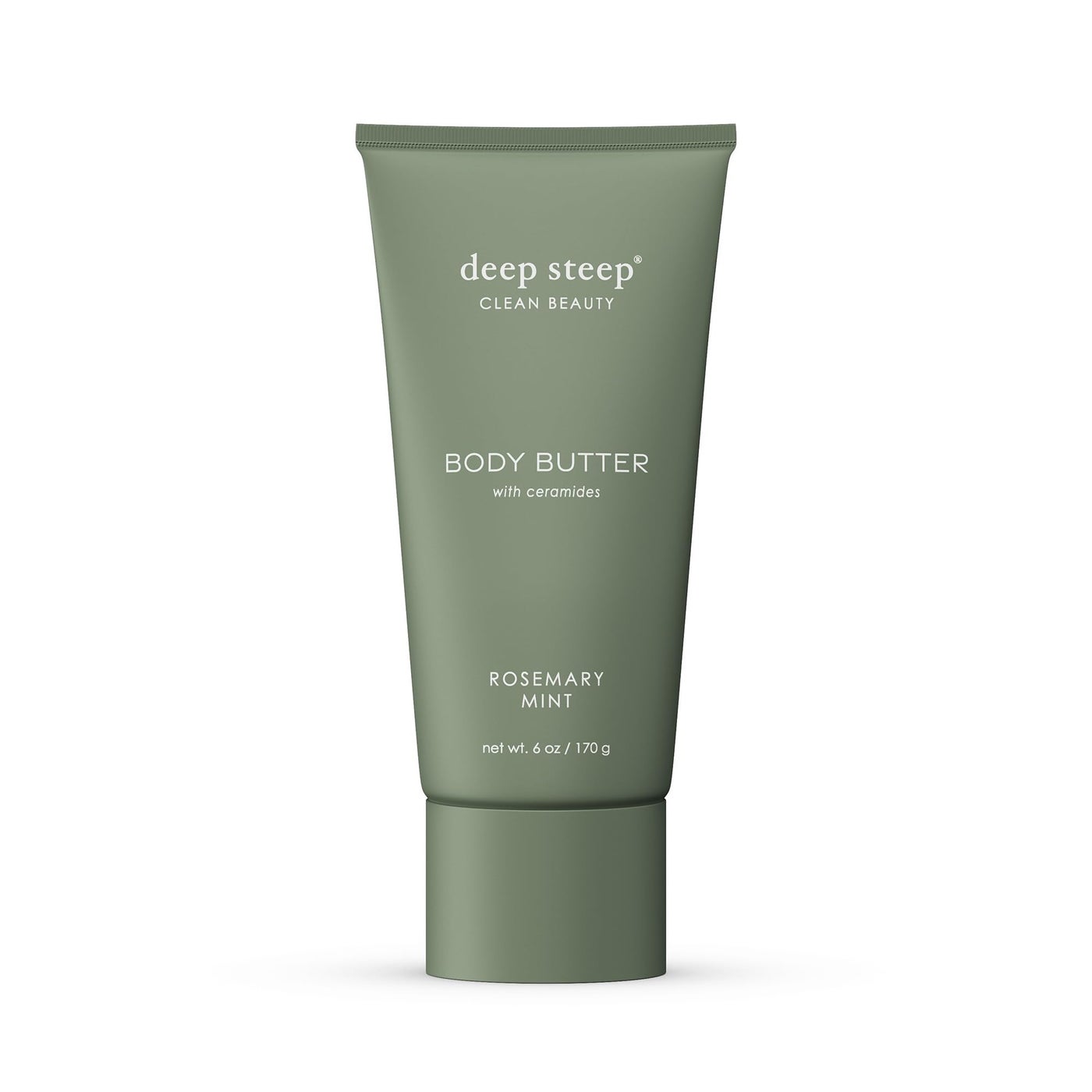 Deep Steep Body Butter, 6 oz â€“ Rich Moisturizer with Ceramides, Coconut Oil, Argan Oil & Aloe Vera â€“ Vegan, Clean Beauty, Smooth & Hydrated Skin (6 Ounces, Rosemary Mint)