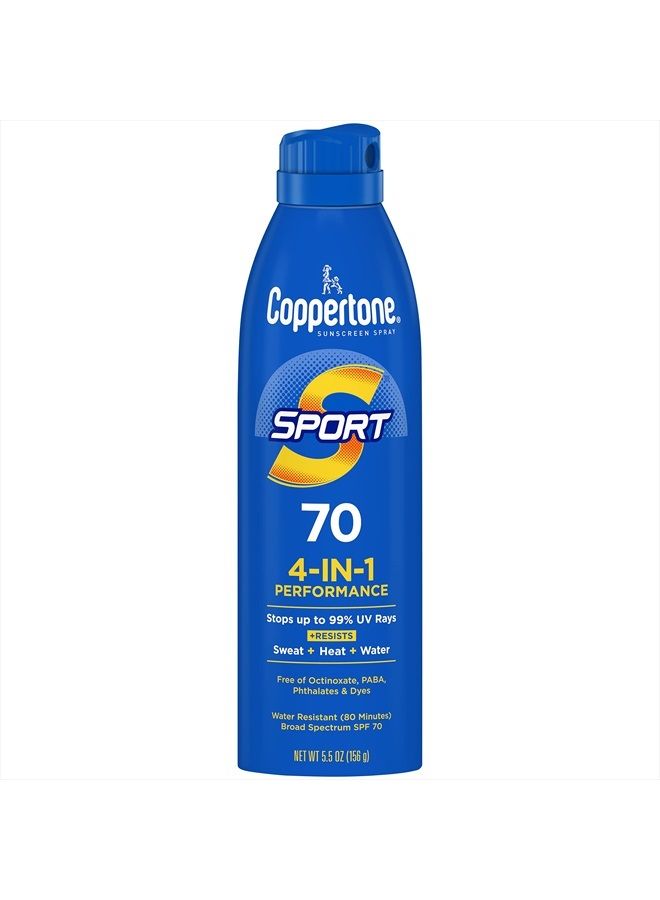 SPORT Sunscreen Spray SPF 70, Water Resistant, Continuous Spray Sunscreen, Broad Spectrum SPF 70 Sunscreen, 5.5 Oz Spray