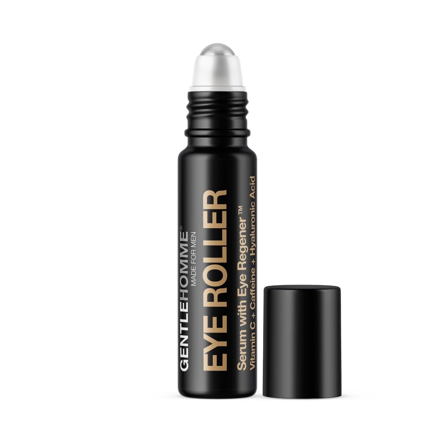 Hyaluronic Acid & Caffeine Eye Roller Serum for Men with Vitamin C â€“ Made in USA â€“ Depuffing Eye Roller Ball for Dark Circles & Puffiness â€“ Mens Day & Night Anti-Aging Under Eye Serum Roller â€“ 10ml