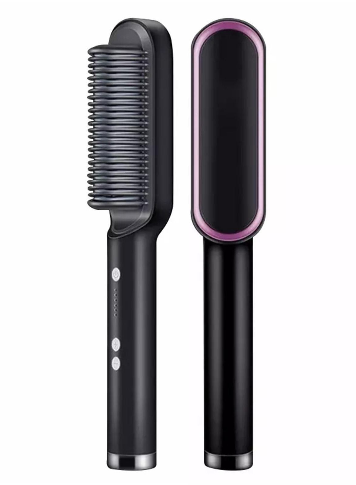 Straightener Brush 2 in 1 Brush for Women with 5 Temp & Fast Heating Negative Ion Styling Comb That Smoothes Hair Frizz