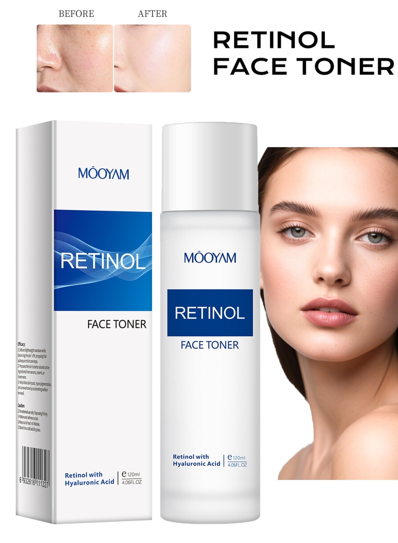 Retinol Face Toner 120ml for Women Firming and Soothing Anti Aging Treatment Fades Fine Lines and Dark Spots Minimizes Large Pores and Removes Dryness for All Skin Types