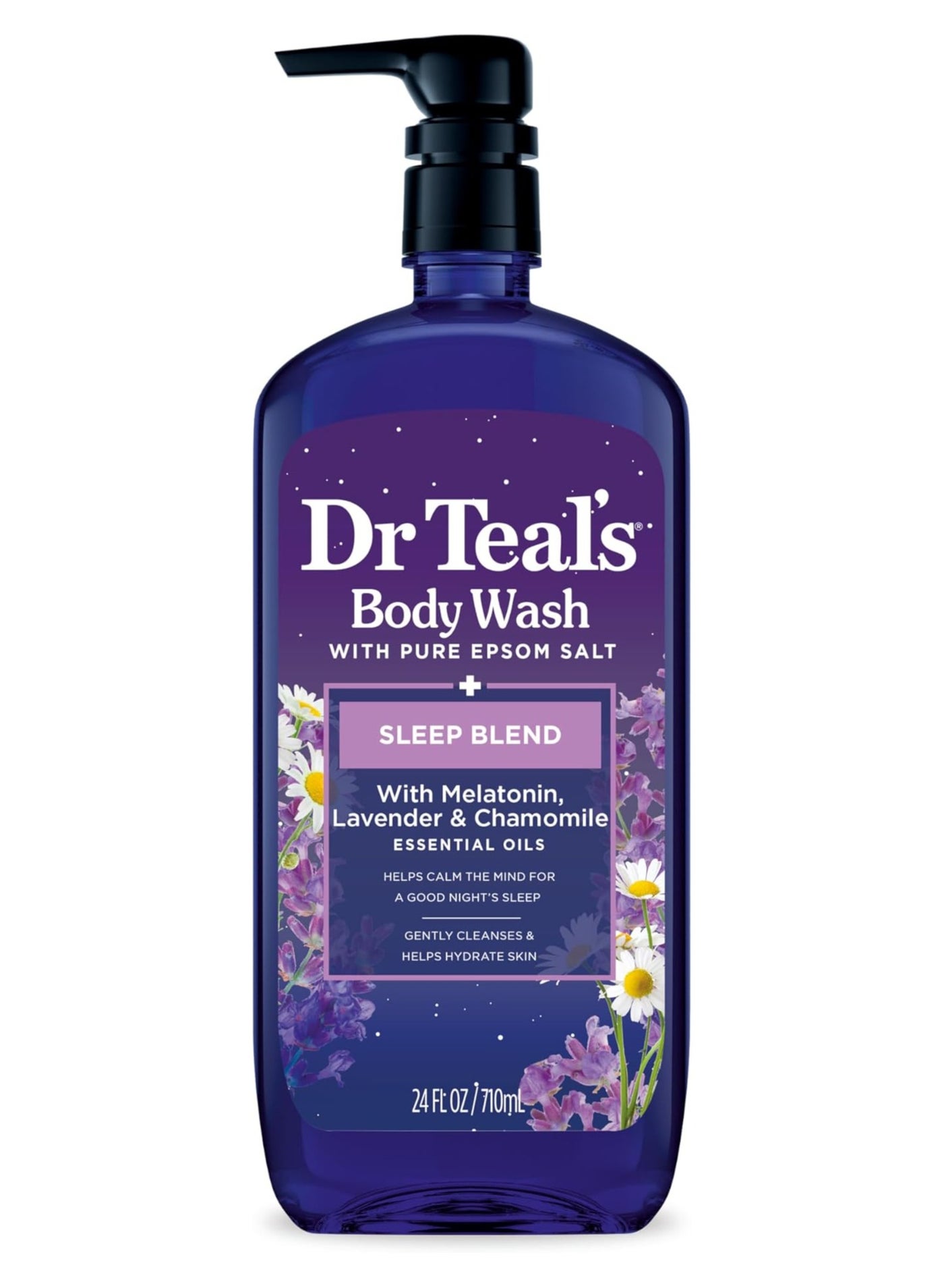 Dr Teal's Sleep Blend Body Wash with Epsom Salt & Melatonin, Relaxing Formula, 710ml