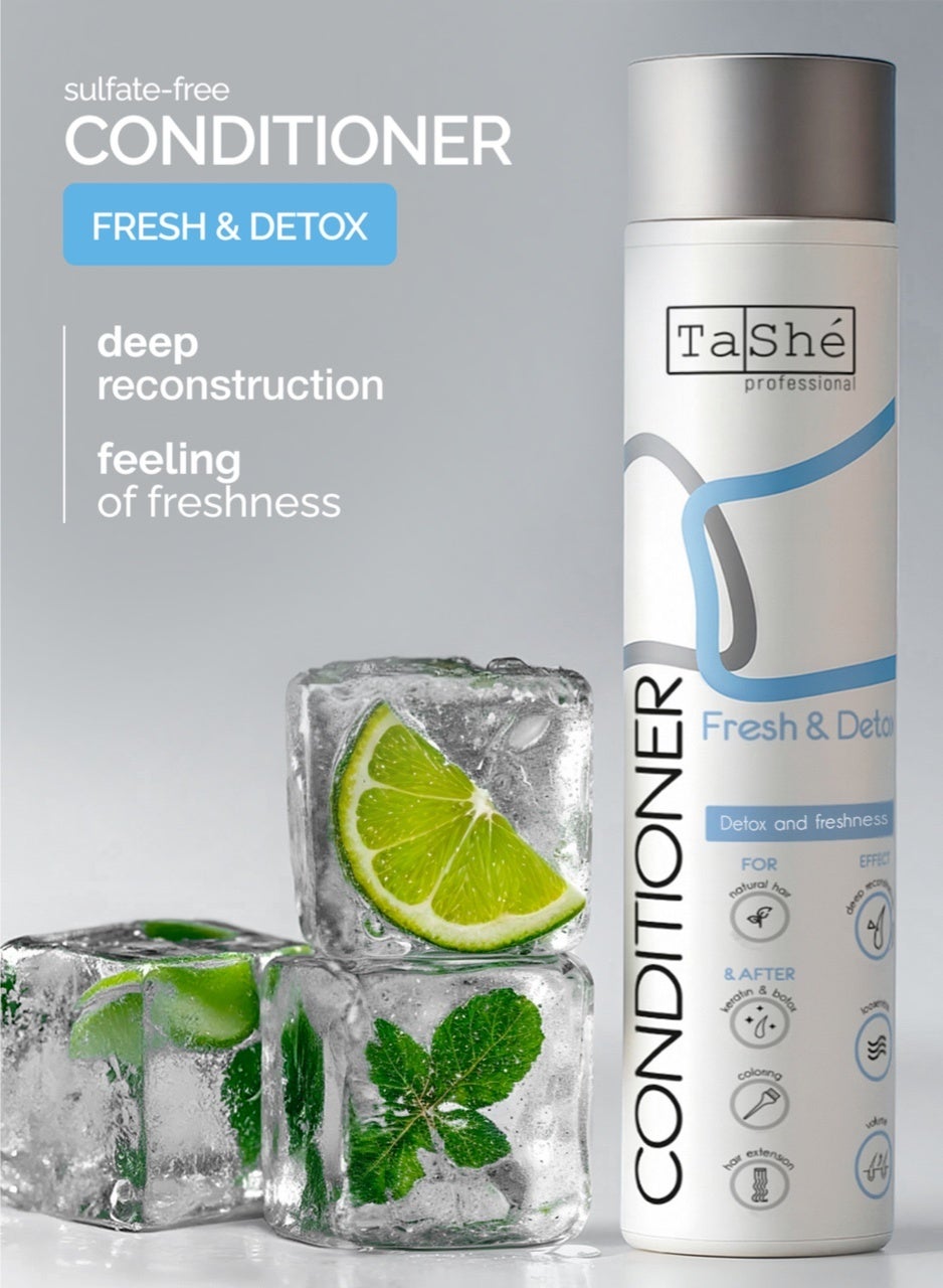 Flario Hair Conditioner "FRESH & DETOX" 300 ml, Deep Restoration and Gentle Care, Protects The Hair From External Damage, Silky and Volume Hair, Suitable For All Hair Types by TaShe Professional