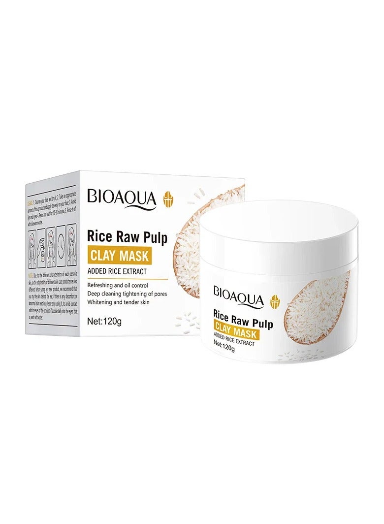 BIOAQUA Rice Raw Pulp Deep Pore Cleansing Clay Mask 120g