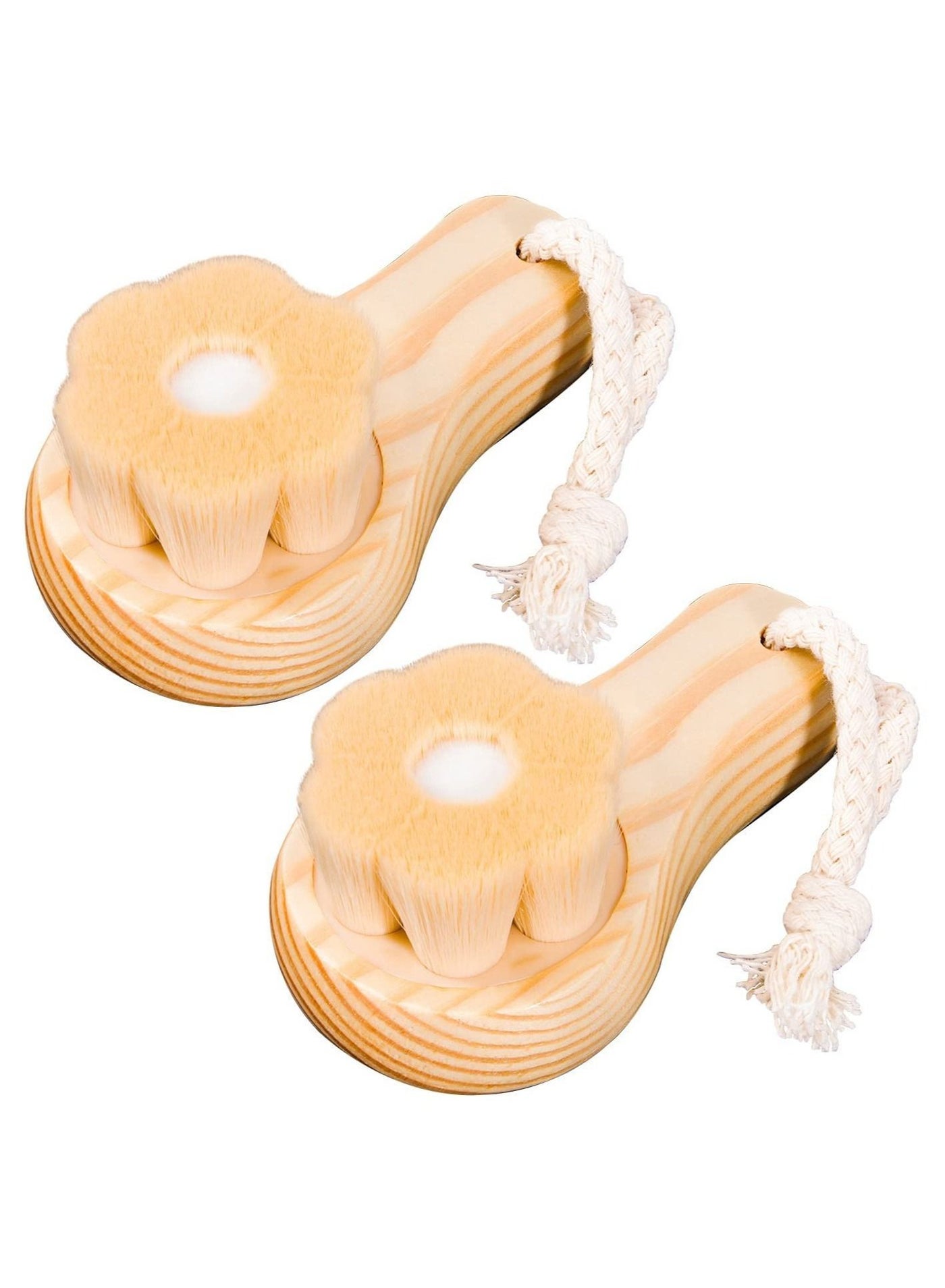 Facial Cleansing Brush for Face Exfoliation, Excefore 2 Pack Ultra Fine Soft Bristle Face Brush for Deep Pore Cleansing, Wooden Handle Skin Cleaning Scrubbers for Men and Women