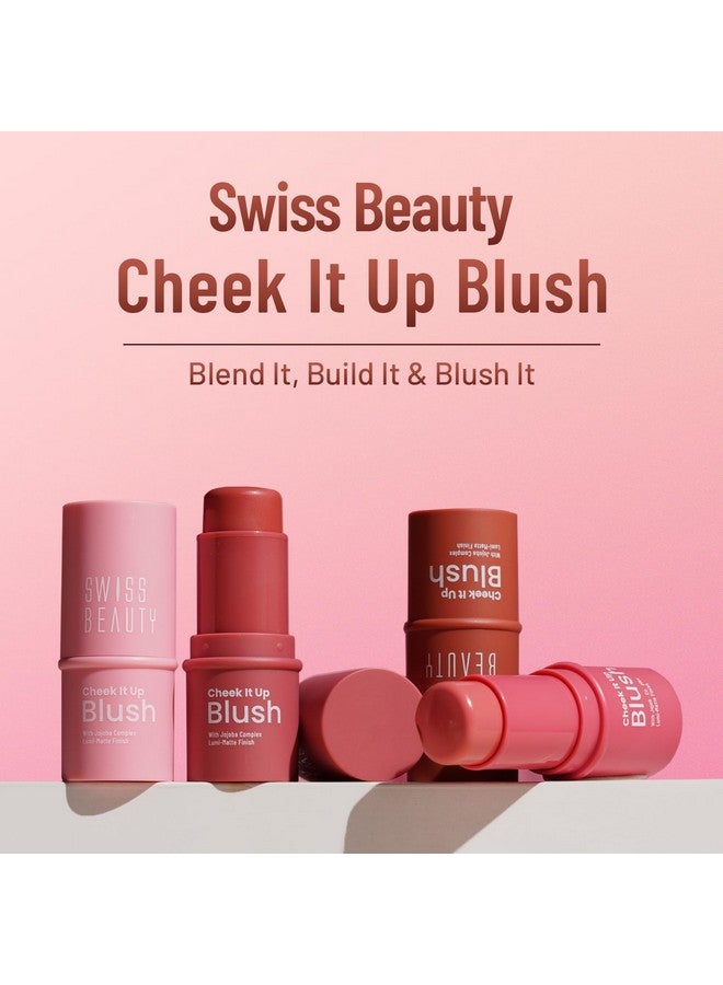 Cheek It Up Blush For Cheeks|Lumi-Matte Finish | Lightweight | Easily Blendable | With Jojoba Oil | Shade- Showstopper, 8G