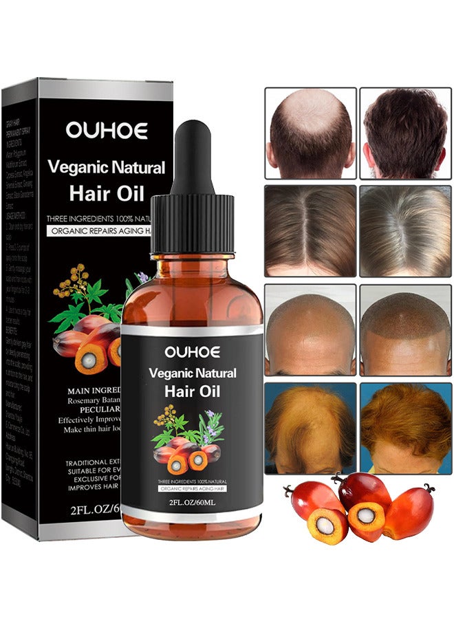 Batana Oil For Hair Growth, Batana Oil Organic For Healthy Hair, 100% Natural Batana Oil Organic For Healthy Hair For Men And Women, Enhances Hair And Skin Radiance, Reduces Hair Loss, 60ML