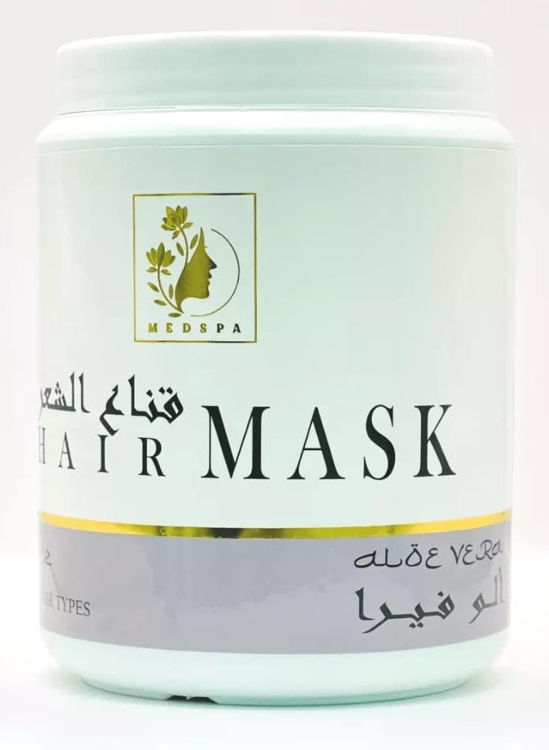 AloeVera Hair Mask, Intensive Re-vitalizing Treatment with Hyderation, Moisturization and Repair for All Hair Types 1kg. 35oz