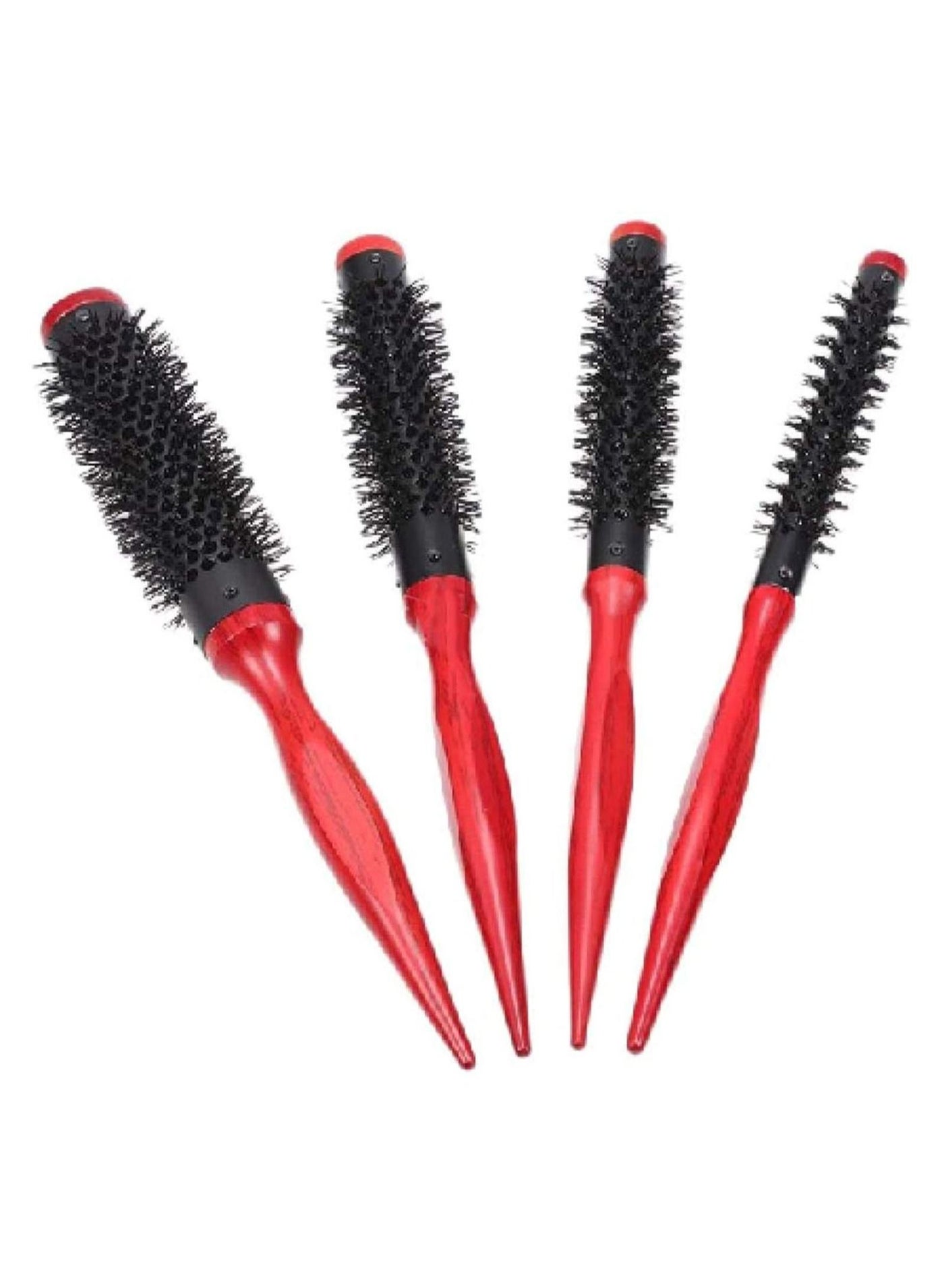 Mini Round Hair Brush, 4 Pcs Conical Handle Blowout Aluminum Nylon Hair Round Barrel Hair Brush with Nylon Pins, Best Roller Hairbrush for Blow Drying, Curling & Straightening