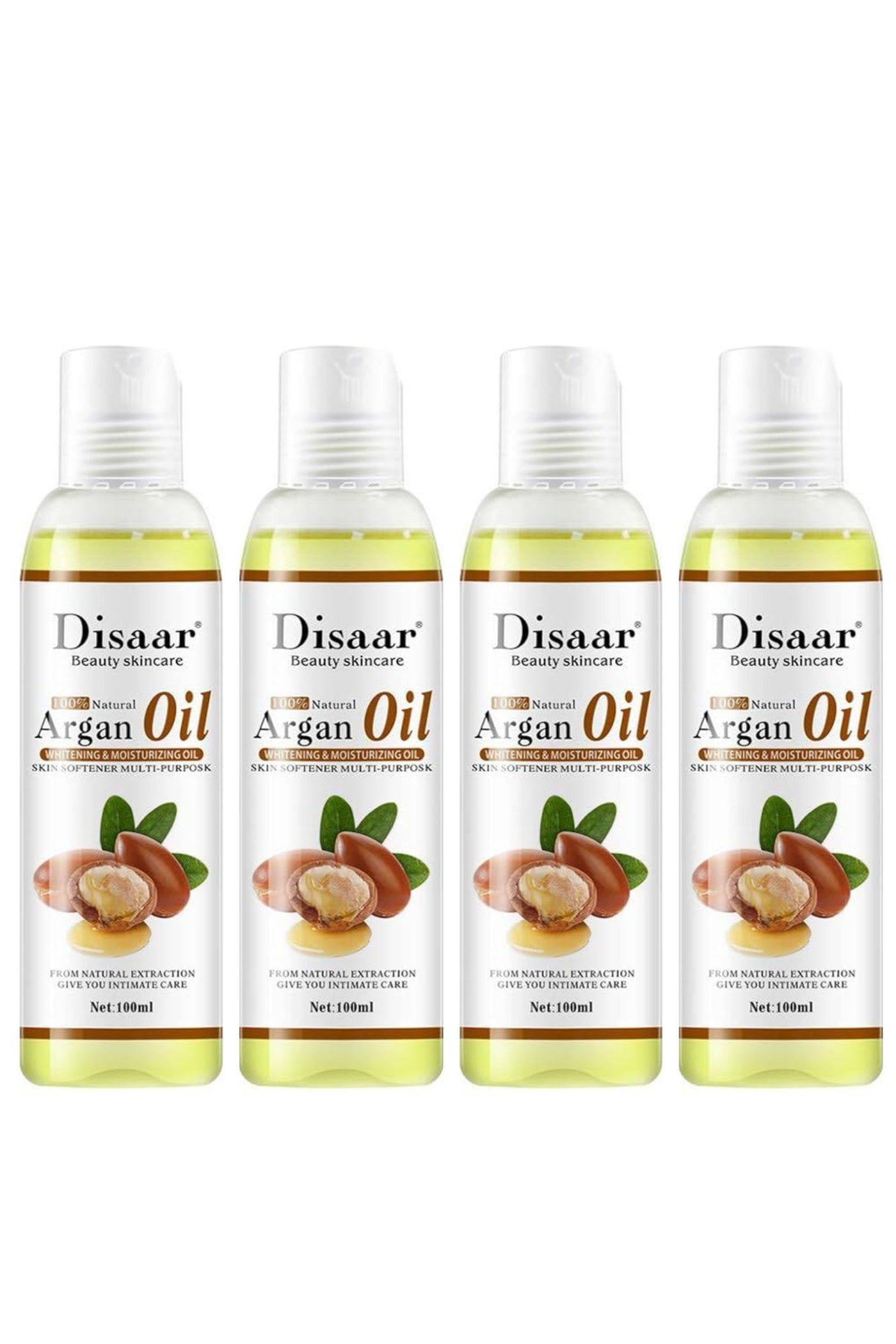 Pure Natural Argan Oil Brightening Face And Body Oil 100ml 4 Pcs