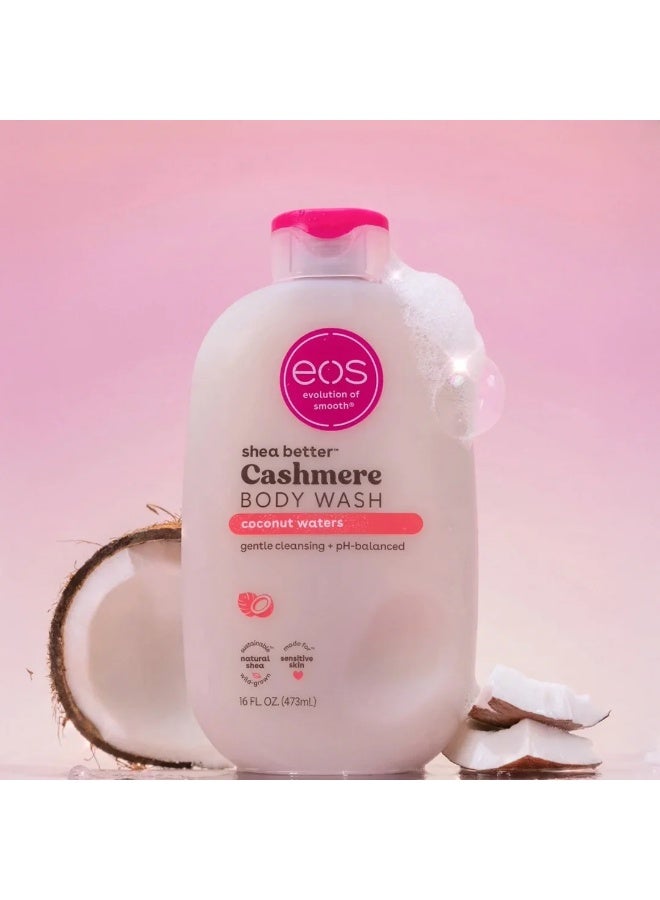 Shea Better Cashmere Body Wash, Coconut Waters, Moisturizing, pH Balanced Body Wash, Creamy Gel Formula, Paraben & Phthalate Free, Sensitive Skin 473 ML