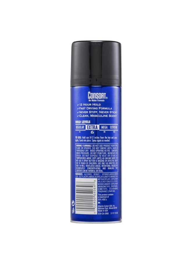 Consort For Men Hair Spray Unscented Extra Hold 8.30 oz (Pack of 2)