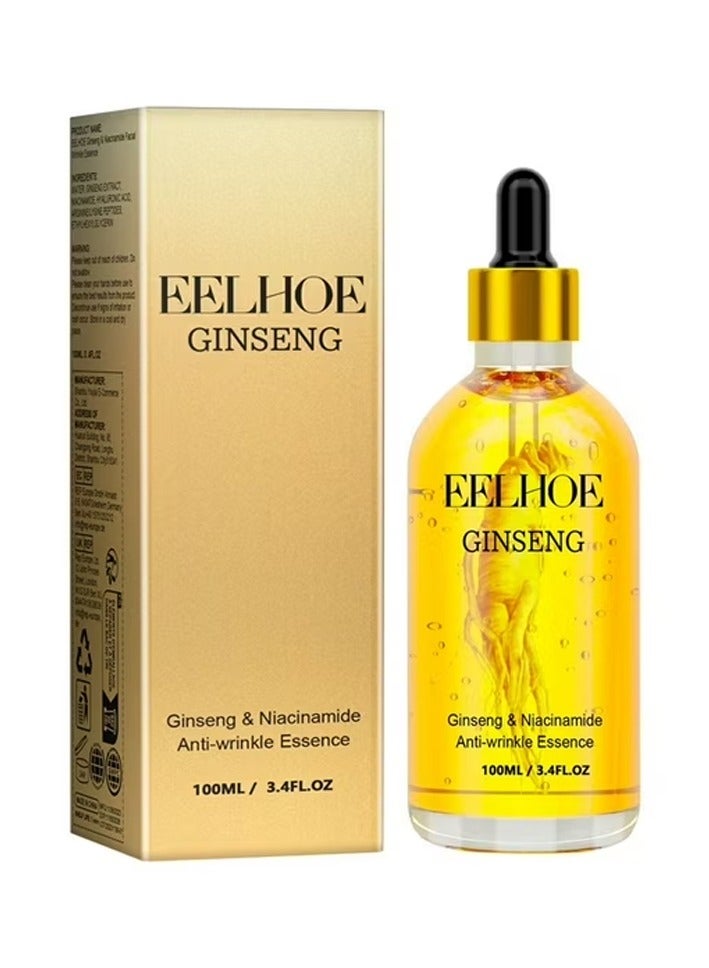 Ginseng Polypeptide Anti-Ageing Essence, Ginseng Serum Anti Aging Serum for Women, Whitening and Moisturizing Essence, Tightening Sagging Skin Reduce Fine Lines