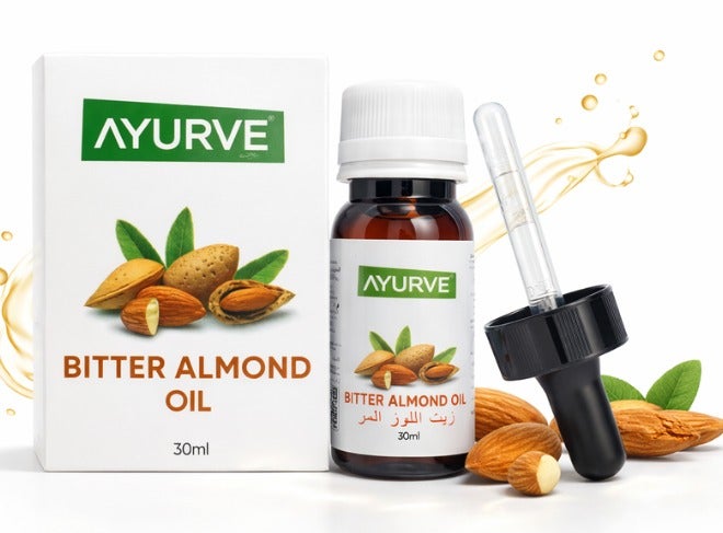 Pure Bitter Almond Oil 30ml – 100% Natural Cold-Pressed Oil for Skin, Hair & Massage