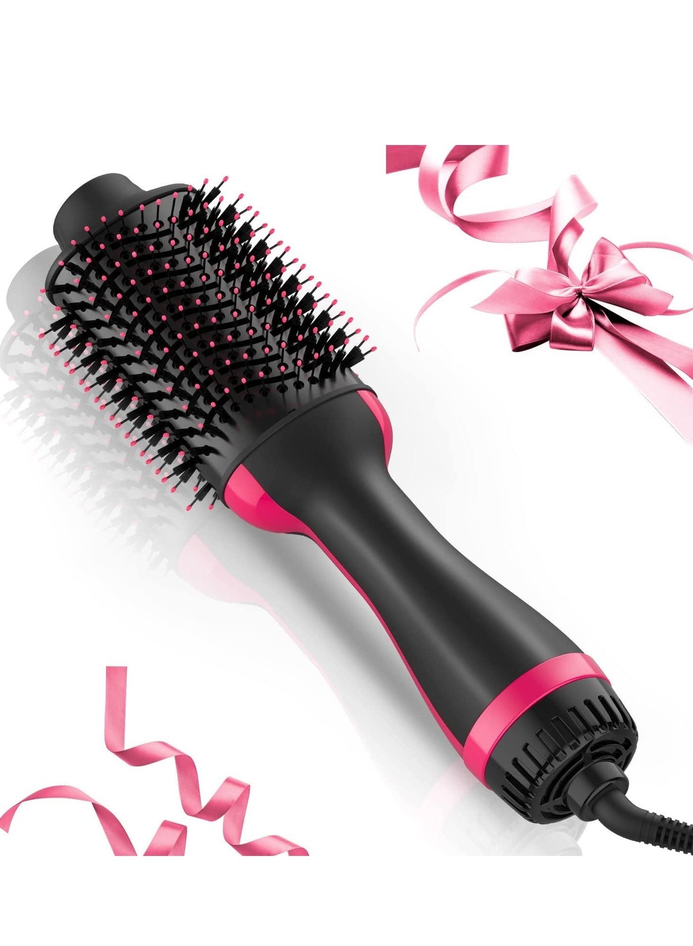 Hair Dryer Brush, Blow Dryer Brush, 4 in 1 Hot Air Brush, One Step Hair Dryer & Styler Volumizer with Enhanced Titanium Barrel, Brush Blow Dryer for Women (Red)