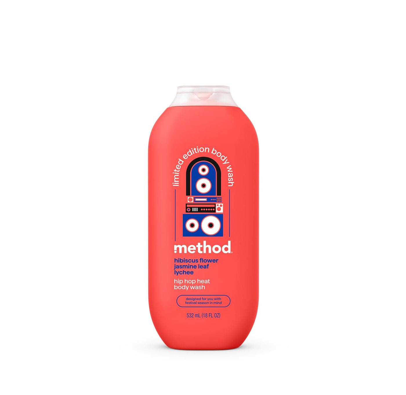 Method Limited Edition Body Wash, Hip Hop Heat with notes of Hibiscus, Jasmine Leaf, and Lychee, 18oz