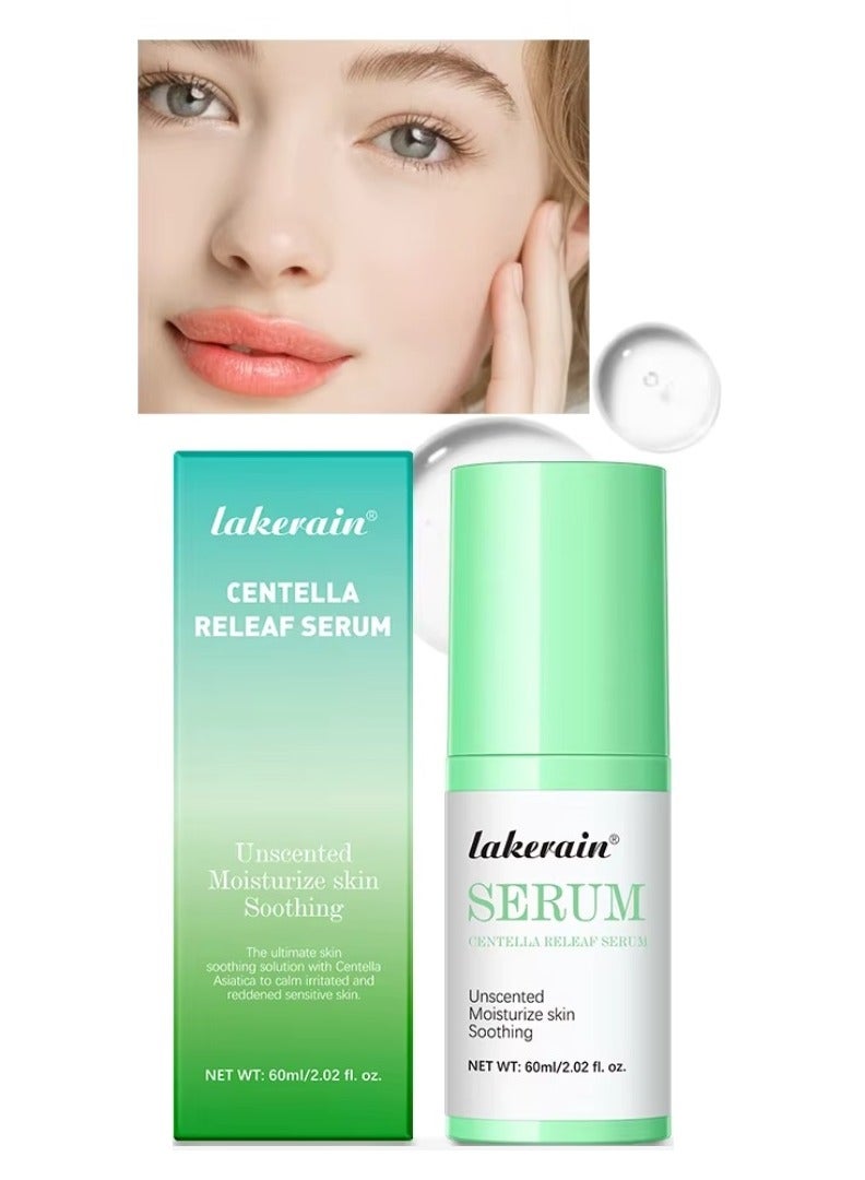 60ml Centella Releaf Serum Unscented Moisturizing and Soothing Facial Serum Reduce Redness Strengthen and Repair Skin Hydrating Nourishing Gentle Skin Care Serum for All Skin Types