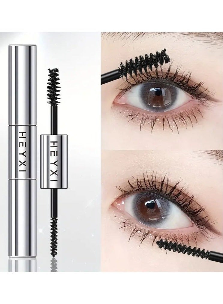 HEYXI Dual-Ended Mascara - Waterproof, Sweatproof, Long-Lasting & Smudge-Proof for All Skin Types, Black