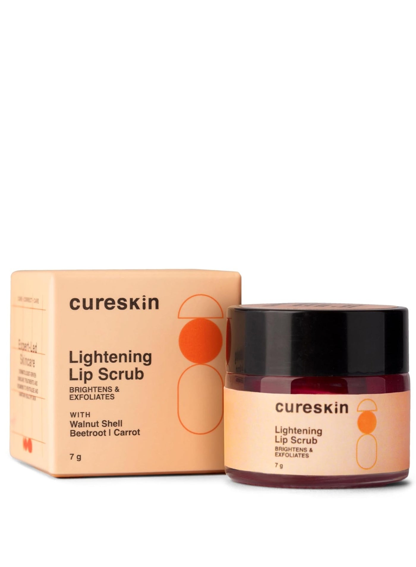 Cureskin Lightening Lip Scrub for Men and Women | Lip Scrub for Dark Lips to Lighten Pink