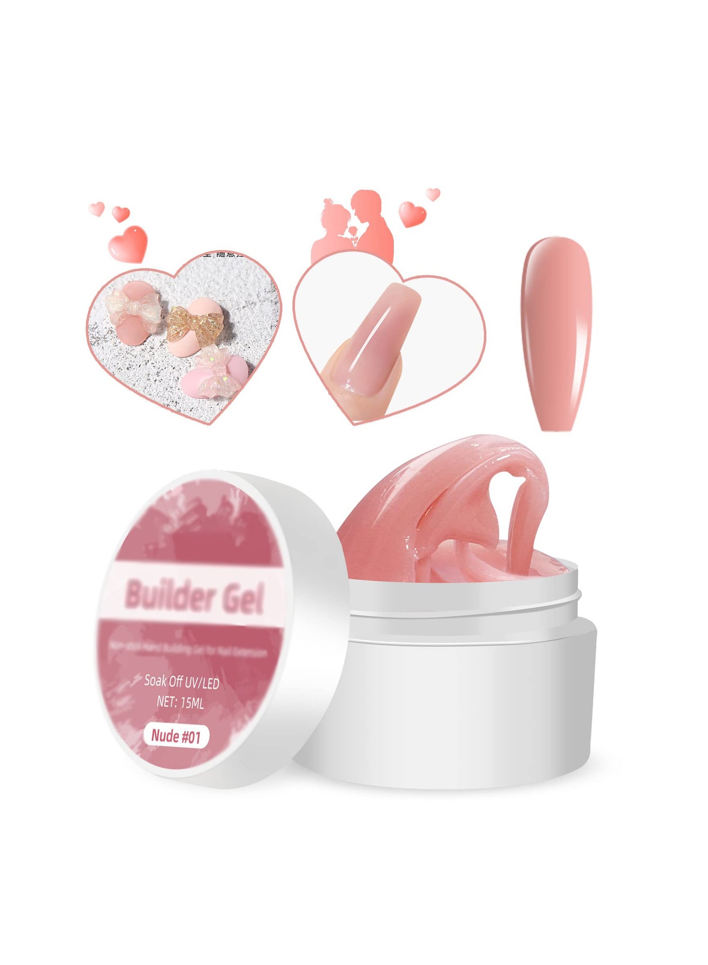 Solid Sculpture Builder Gel for Nails,  Nail Sculpting Gel, Non-Sticky Hand Solid Builder Gel, Upgrade Hard Nail Extension Gel, 3d sculpting gel for Nail Art Design Salon Nail Art(Nude Color)