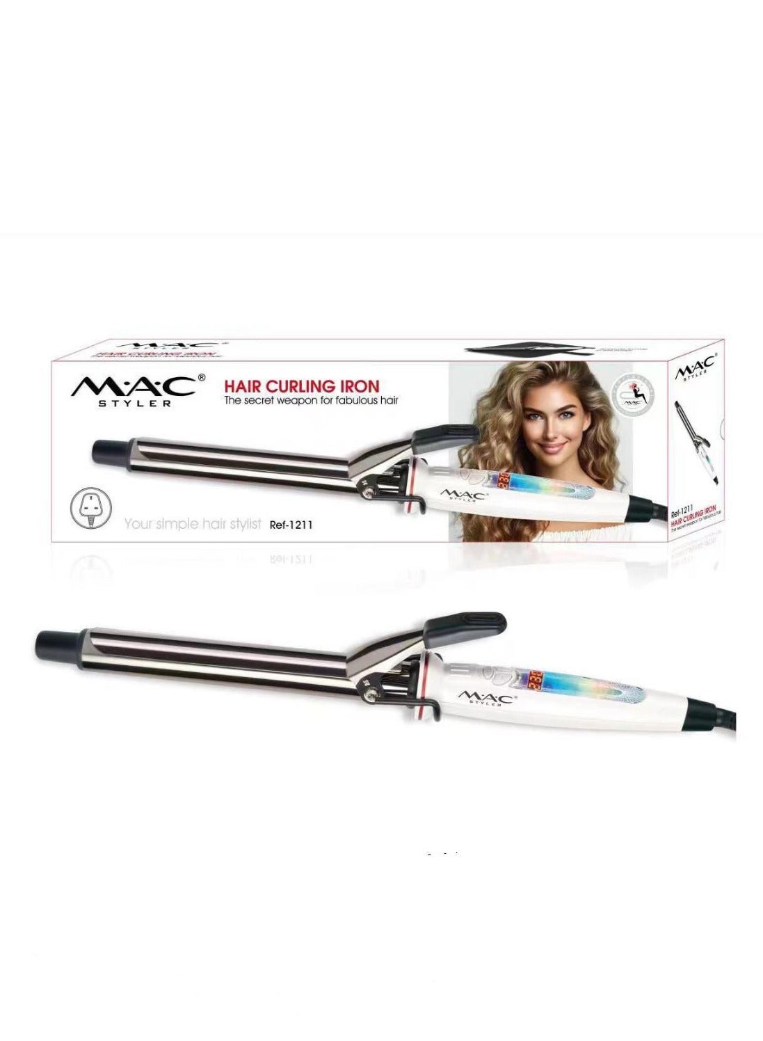 Mac Styler 230°C Professional Hair Curling Iron – Fast Heat-Up, Ceramic Tourmaline for Smooth, Shiny Curls
