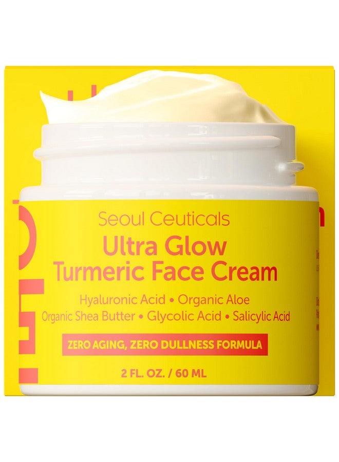 SeoulCeuticals Korean Skin Care Turmeric Cream - Face Moisturizer for Dull Dry Skin - Korean Skincare K Beauty for Glass Skin 2oz