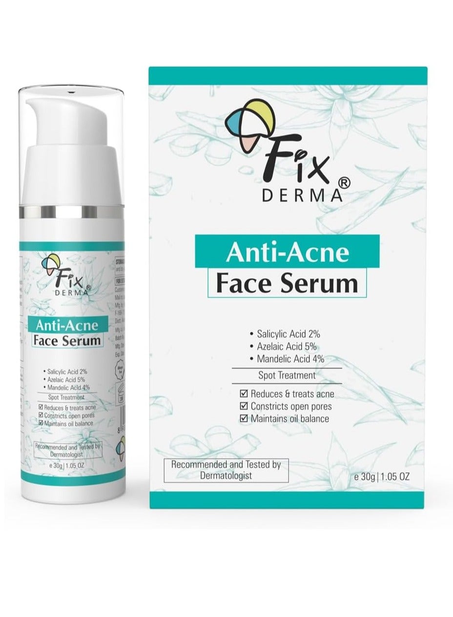 2% Salicylic Acid Serum for Anti Acne & Spot Treatment with 5% Azelaic Acid & 4% Mandelic Acid | Anti Acne Face Serum | Face Serum for Men & Women | Face Serum for Oily Skin - 30g