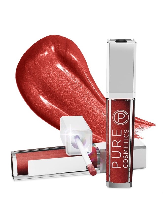 Lip Gloss, Razzmatazz - Hydrating & Ultra-Moisturizing Lip Makeup with Jojoba Oil, Sweet Almond Oil & Vitamin E, LED Applicator with Mirror, Cruelty-Free and Talc-Free