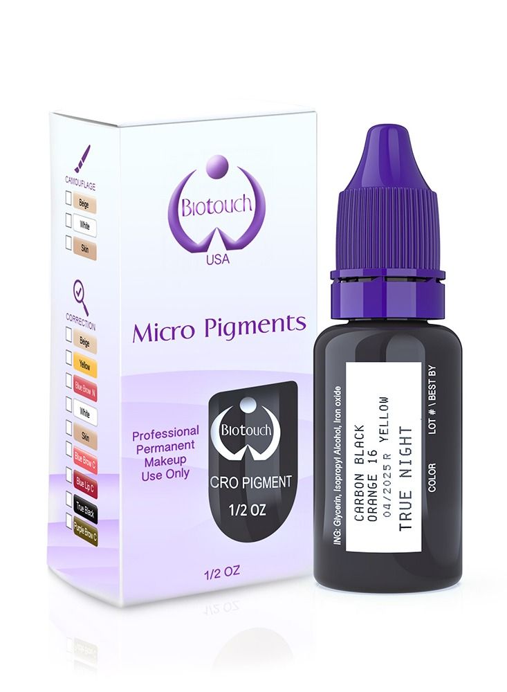 Eyebrow Pigment For Eyebrows Brows Micro pigments Microblading pigments PMU Machine Use Medical Grade No Mixing eyebrow pigment for shading For Professionals Only 15ml True Night