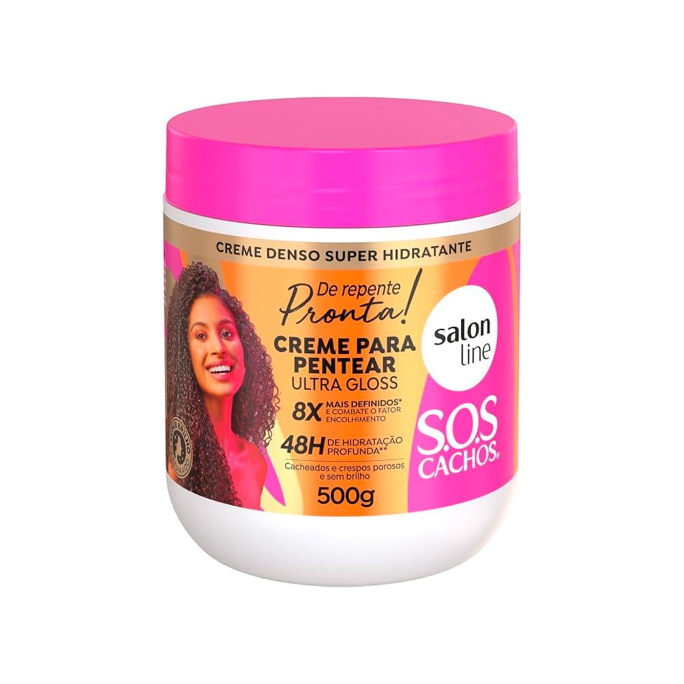 Salon Line - Linha SOS Cachos (De Repente Pronta) - Creme para Pentear Ultra Gloss 500 gr - (SOS Curls (Suddenly Ready) - Anti-Porosity Conbing Cream Net 17.64 Oz)