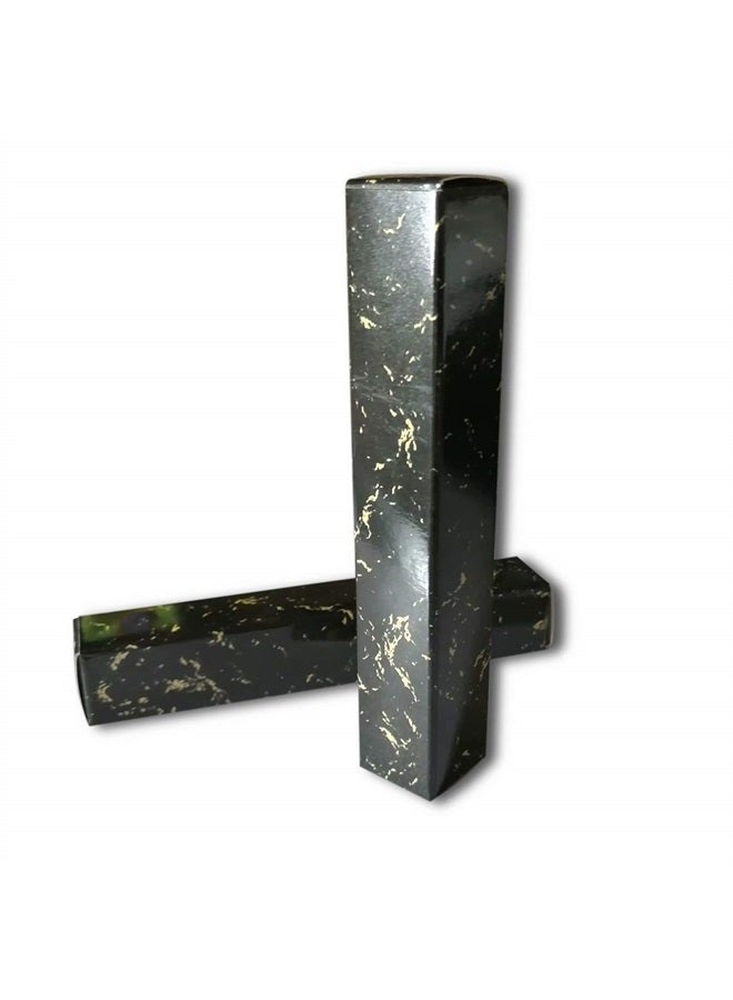 50 Pcs Empty Lip Gloss Boxes 12x2x2cm Mascara Wand Tube Packaging Black Marbling Long Lipgloss Paper Case Lip Balm Glaze Gift Organizer Foldable DIY Make-up Sample Wrapping Storage