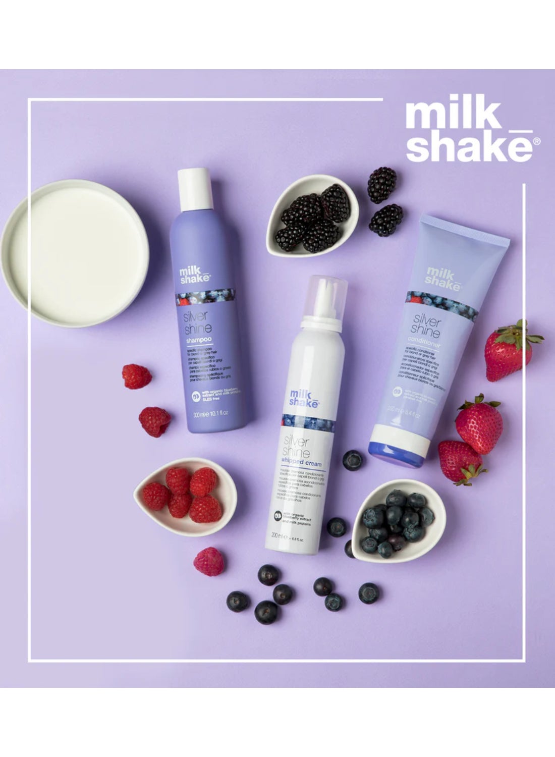 Silver Shine Whipped Cream – Violet Pigment Leave-In Conditioning Foam for Blonde, Grey & White Hair – No-Rinse Formula with Milk Proteins, Blueberry Extracts & Integrity 41 for Shine & Color Protection, 200ml - image 6