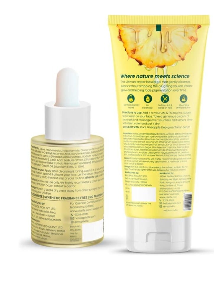 The Plant Fix 5% Foaming Face Serum & Wash Set in Pineapple Shape for pigmentation, dark spots, dull, brighter and even skin - image 2