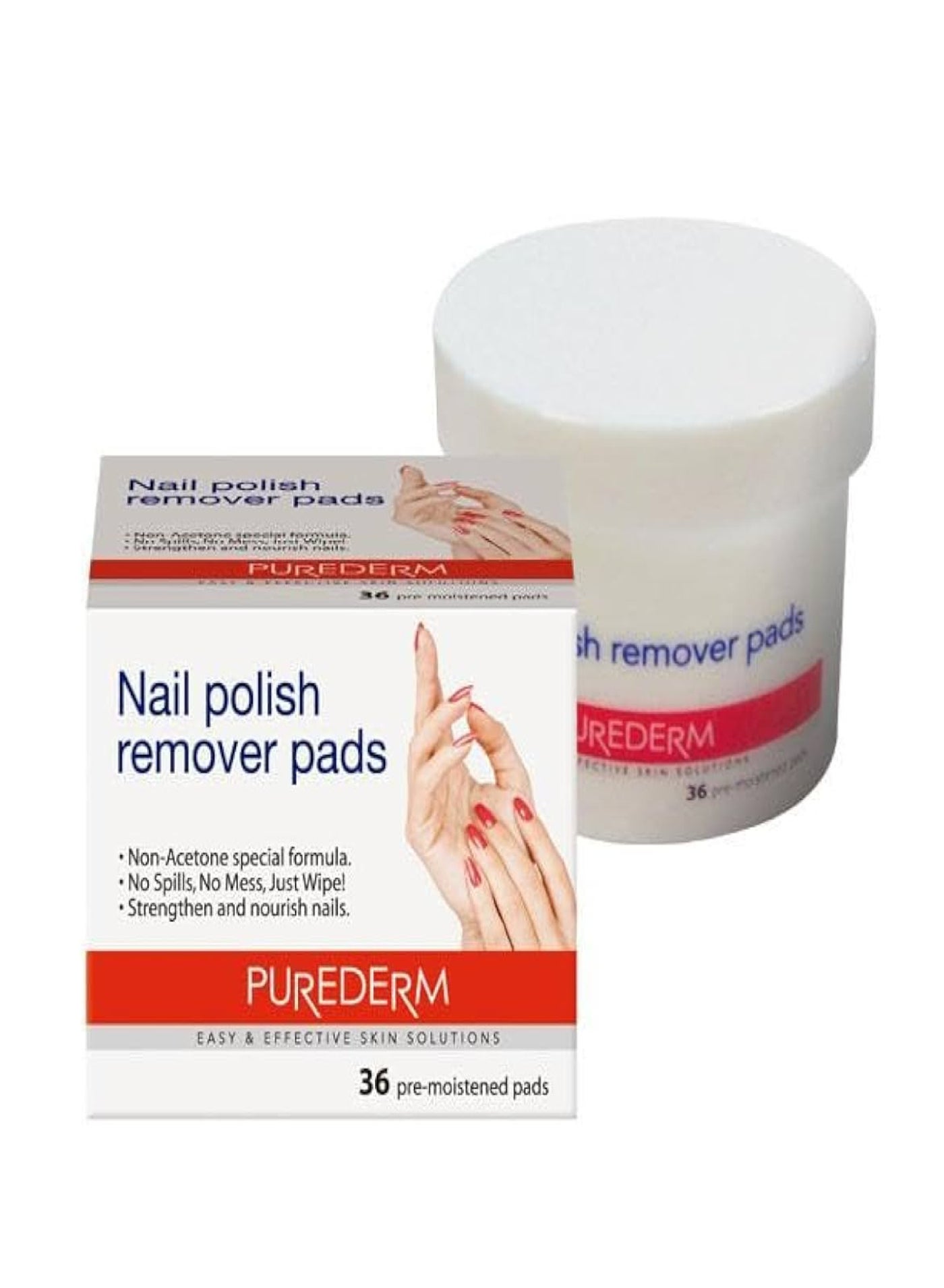 PUREDERM NAIL POLISH REMOVER PADS 36'S