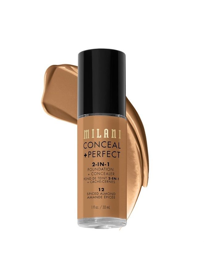 Conceal + Perfect 2-in-1 Foundation + Concealer - Spiced Almond (1 Fl. Oz.) Cruelty-Free Liquid Foundation - Cover Under-Eye Circles, Blemishes & Skin Discoloration for a Flawless Complexion