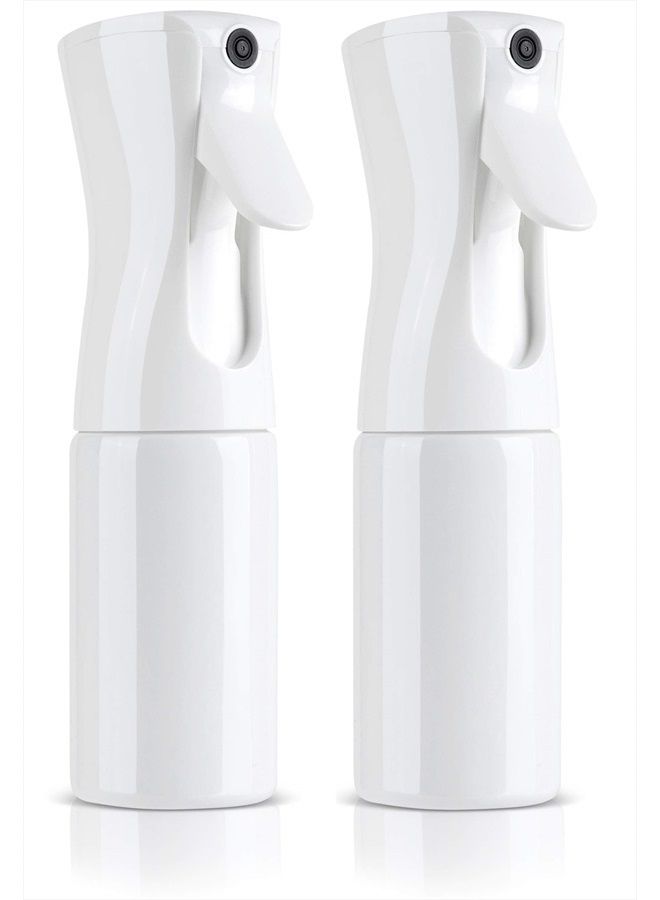 Hair Spray Misting Bottle - Ultra Fine Continuous Mist Sprayer For Hairstyling, Cleaning, Plants & Skin Care - By Beautify Beauties - White (5 Ounce 2 Pack)