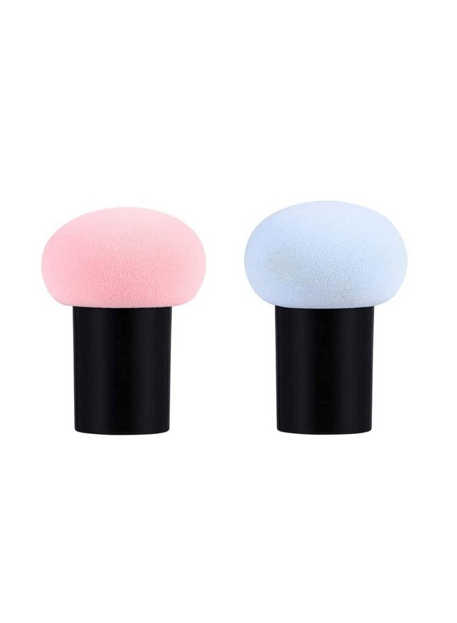 TopFinder® 2pc Mushroom Beauty Blender Makeup Sponge Face Pouch Puff Kit, For Liquid Foundation, Cream, Powder, Concealer Cosmetics Set Products Girls Women- Pack Of 2