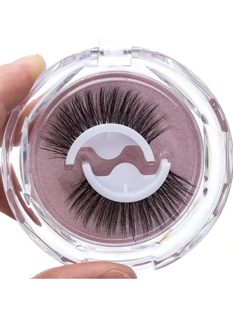 Pair Reusable Self adhesive False Eyelashes 3D faux Mink Lashes Glue free Eyelash Extension 3 Seconds To Wear No Glue Needed Lashes